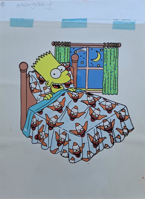 Matt Groening - 1 Original drawing - The Simpsons - Crusty bed cover - 1980