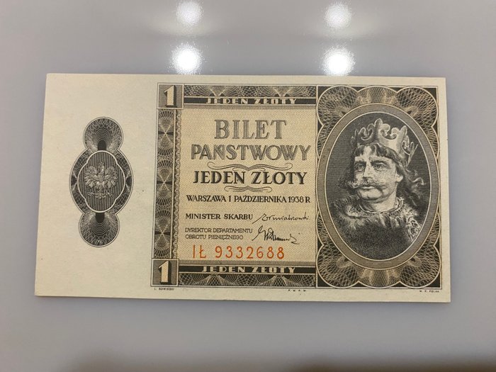 Polen. - 1 Złoty 1938 - Pick 50  (Ingen mindstepris)