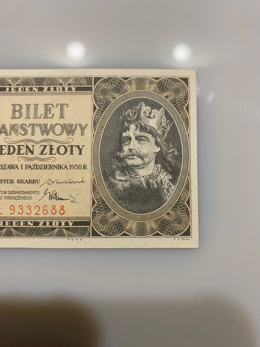 Polen. - 1 Złoty 1938 - Pick 50  (Ingen mindstepris)