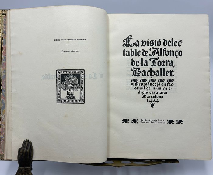 Alfonso de la Torre - La Visió Delectable (encuadernado por Brugalla en 1947) - 1911