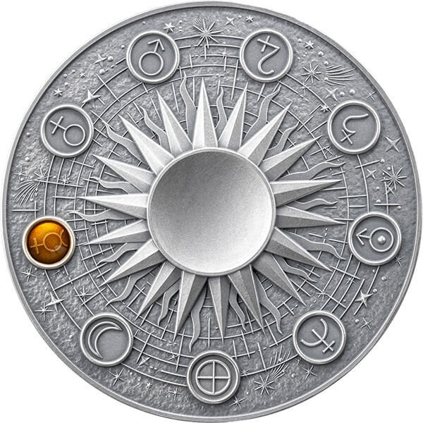 Ghana. 10 Cedis 2024 Mercury - Solar System - Antique finish, 2 Oz (.999)  (Ingen mindstepris)