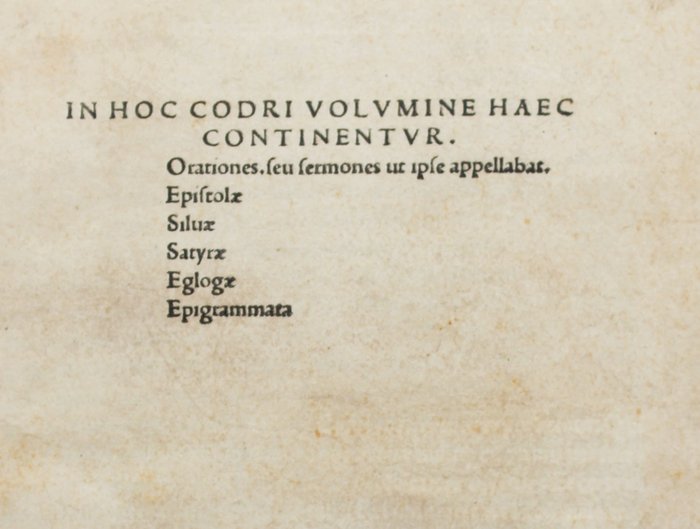 Urceo - [Post incunable] - Orationes. Epistolae. Silvae. Satyrae. Eglogae. Epigrammata - 1502