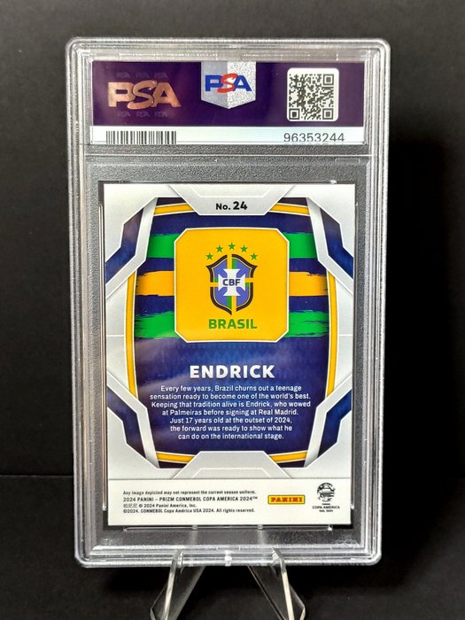 2024 Panini Prizm Copa America Endrick - Rookie PSA 9 Graded card