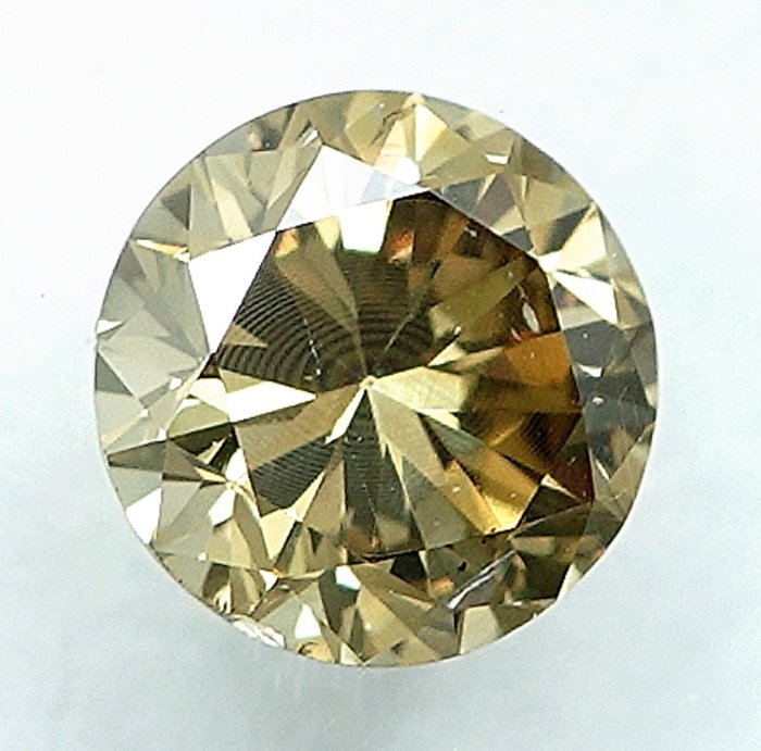 Ingen mindstepris - 1 pcs Diamant  (Naturfarvet)  - 0.53 ct - Fancy intense Brunlig Gul - SI2 - International Gemological Institute (IGI)