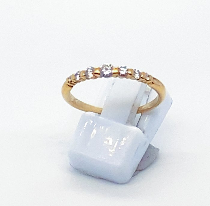 Alliancering - 18 kraat Gulguld -  0.30ct. tw. Diamant (Natur)  - Diamant - 18KGuld Halv Hukommelse RS58