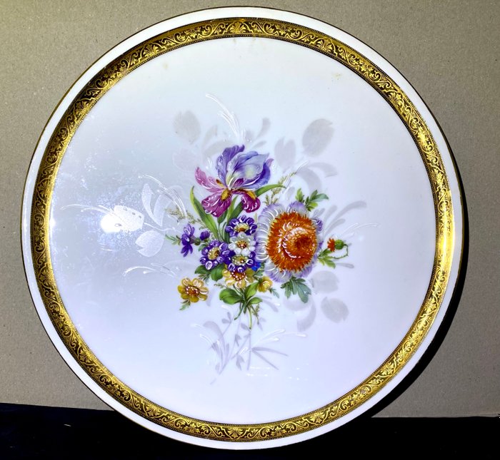 Limoges - Tærtefad - Plat à gâteau - Emalje Porcelæn