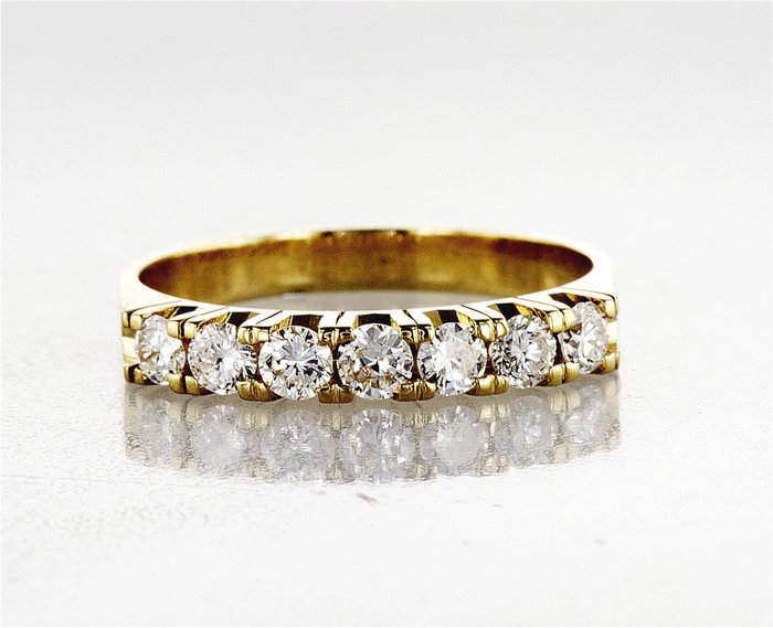 Forlovelsesring - 14 karat Hvidguld -  056ct tw Diamant (Natur)  - r79