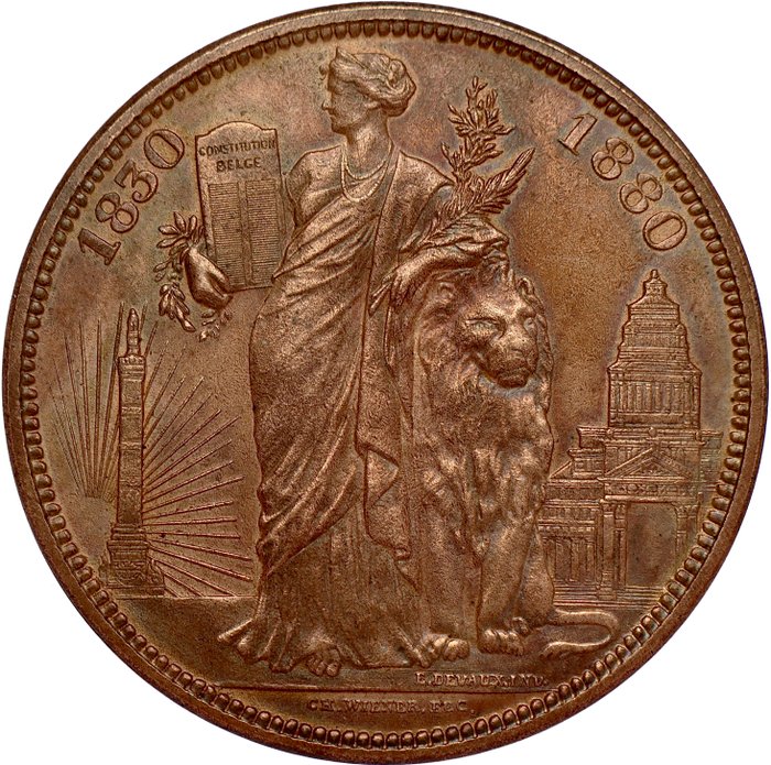 Belgien. Leopold II (1865-1909). 10 Centimes Module 50th Anniversary of Independence - variety with 9 rays - 1880 - HIGH QUALITY