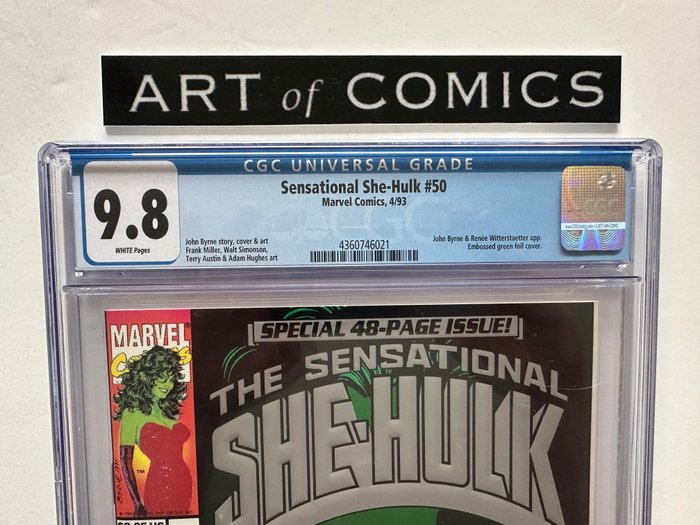 The Sensational She-Hulk #50 - Embossed Green Foil Cover - John Byrne Appearance - CGC Graded 9.8 - Extremely High Grade! - White Pages!! - 1 Graded comic - Første udgave - 1993