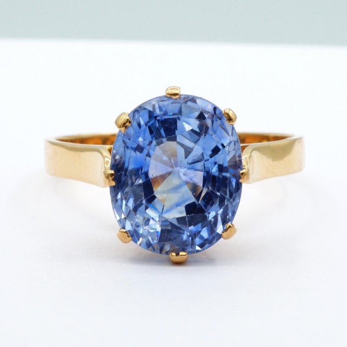 Forlovelsesring - 18 kraat Gulguld -  4.40ct. tw. Safir - Ingen varme | GRS certifikat