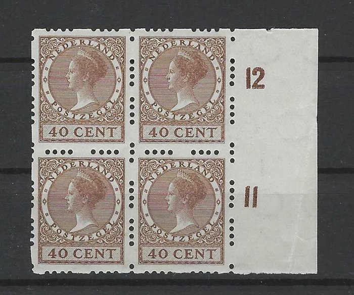 Holland 1925 - Firesidet rullesartering - NVPH R54 postfris randblokje van 4