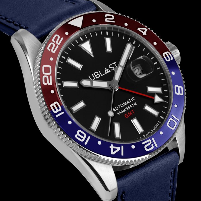 Ublast - Royal GMT Professional - UBRG44BBR/PLB - Automatic Swiss MOVT - Mænd - Ny