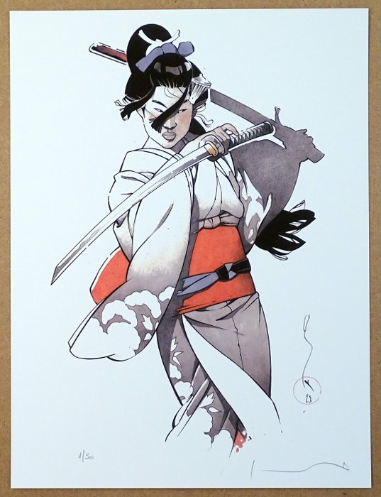 Michetz - 1 Offset Print - Geisha au sabre