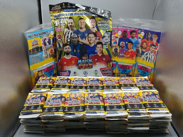 2021/22 Topps Match Attax 200 Sealed packs + 1 starter pack + 3 updates - 1 Mixed collection - Næsten så god som ny (NM)