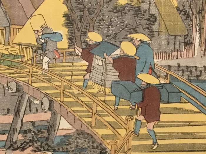 Uit de serie: de 53 stations van de Tokaido. Hodogaya  Fukuroi - Utagawa Hiroshige (1797-1858) - Japan