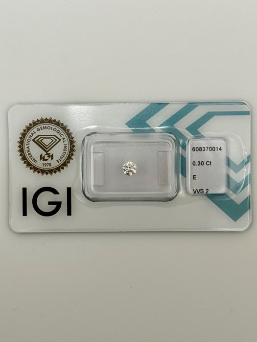 1 pcs Diamant  (Natur)  - 0.30 ct - Rund - E - VVS2 - International Gemological Institute (IGI) - *3EX* *INGEN* *IDEAL*