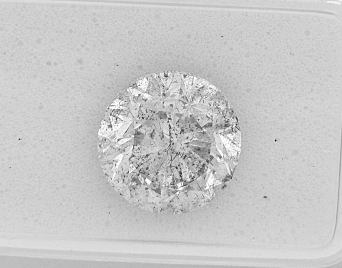 1 pcs Diamant  (Natur)  - 2.49 ct - Rund - F - SI3 - Gemewizard Gemological Laboratory (GWLab)