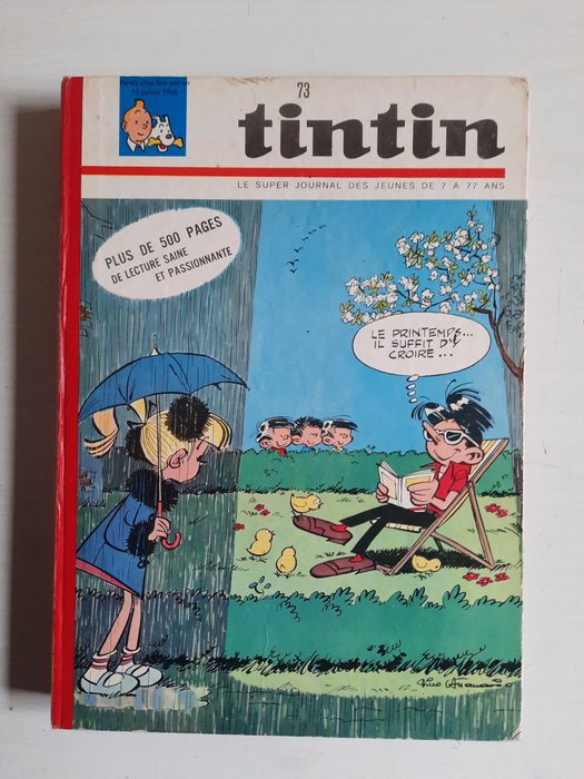 Tintin (magazine) - Recueil N°73 - 1 Album - Første belgiske udgave - 1965