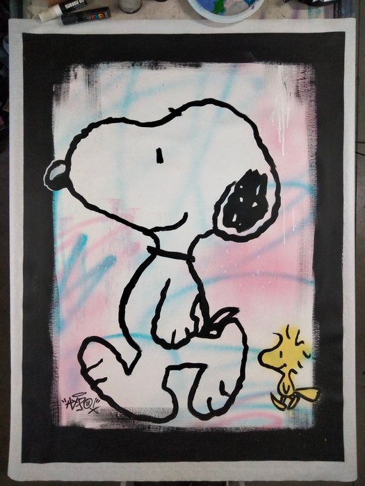 Hipo (1988) - Snoopy  Woodstock - Walking clears your mind (XL Original artwork)