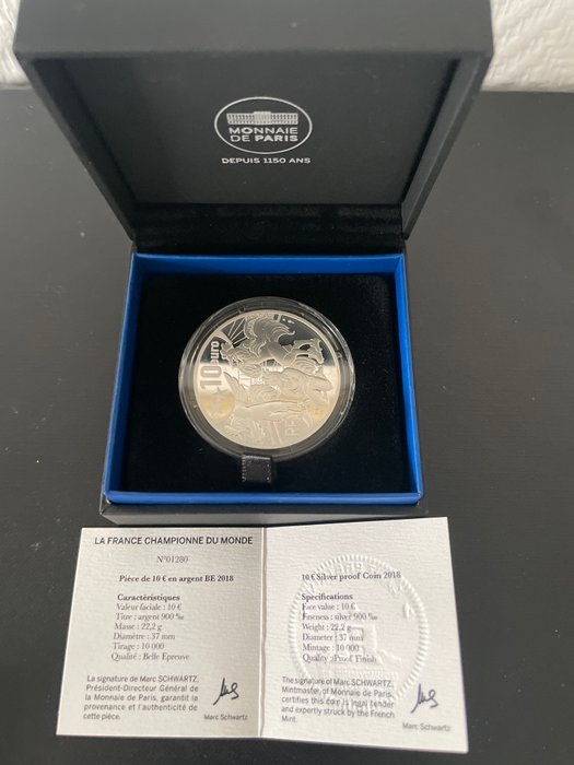 Frankrig. 10 Euro 2018 "Champions du Monde" Proof  (Ingen mindstepris)