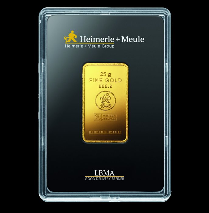 25 gram - Guld 999 - Heimerle  Meule Goldbarren Gold - Forseglet