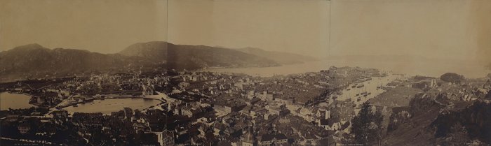 Knud Knudsen (1832-1915) - Panoramic photograph from Bergen, Norway