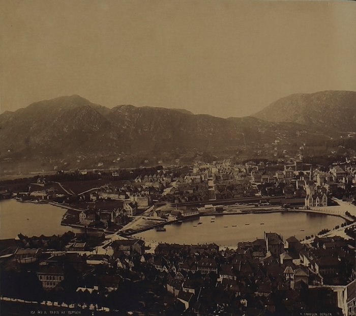 Knud Knudsen (1832-1915) - Panoramic photograph from Bergen, Norway