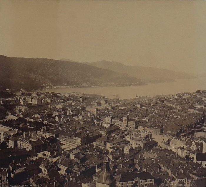 Knud Knudsen (1832-1915) - Panoramic photograph from Bergen, Norway