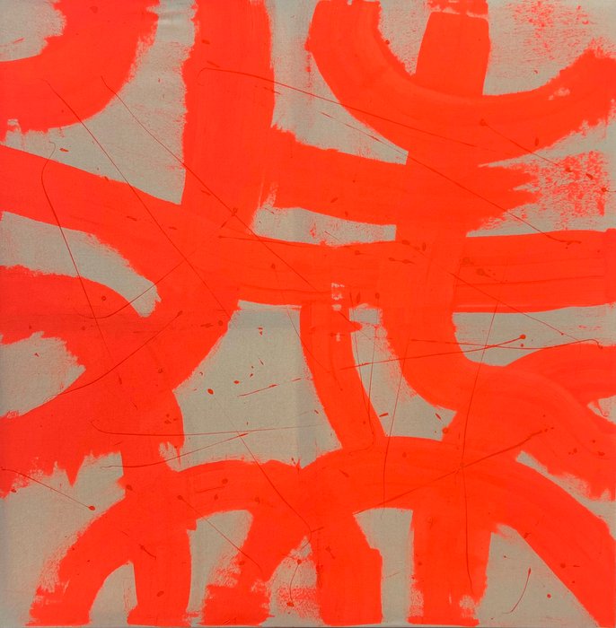 Stefanie Raus - Abstrakt Neon orange - XXL