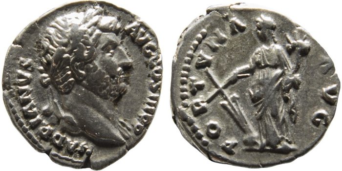 Romarriket. Hadrian (117-138). Denarius Rome, AD 134-138. FORTVNA AVG  (Ingen mindstepris)