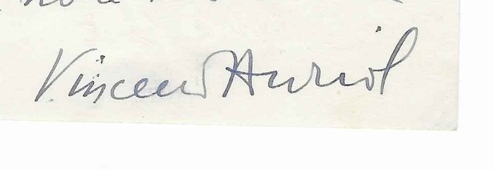 Vincent Auriol [Président de la République] - Lettre autographe signée - 1937