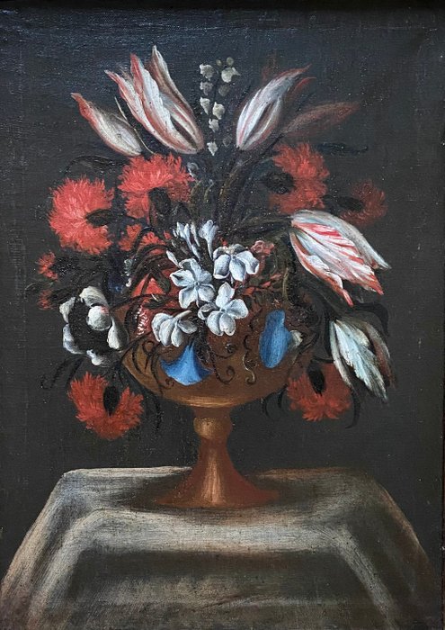 Andrea Belvedere (1652-1732), Scuola di - Still Life - Vaso con Fiori