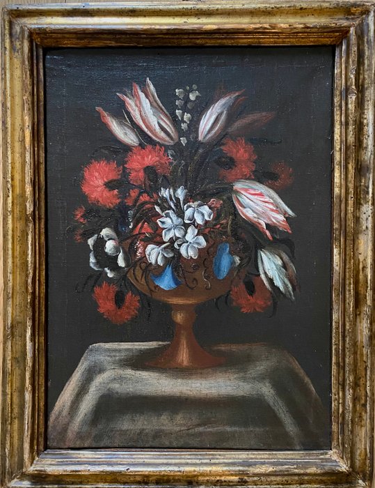 Andrea Belvedere (1652-1732), Scuola di - Still Life - Vaso con Fiori