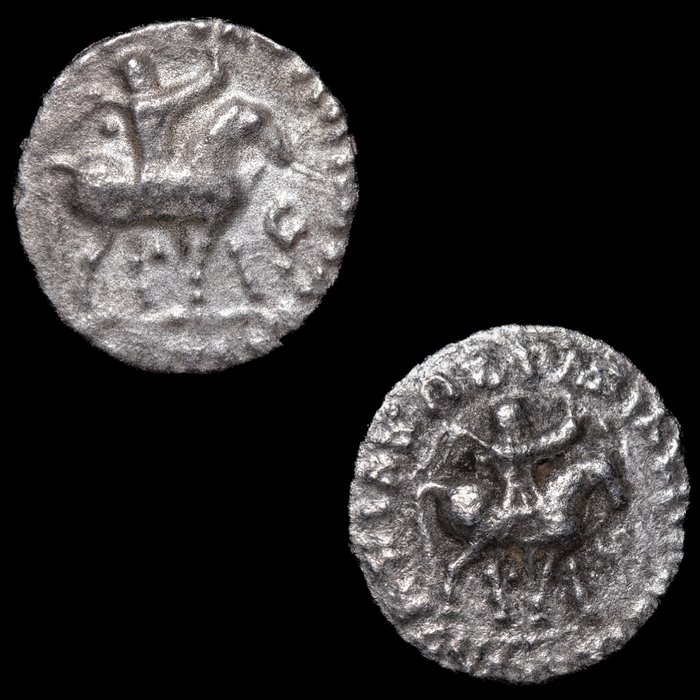 Baktriske Rige, Indo-græske Kongerige. Azes I y II 58-5 a.c. Lot of 2 Drachms 58-5 a.c/ Drachm  (Ingen mindstepris)