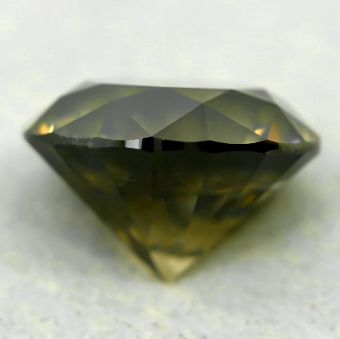 1 pcs Diamant  (Naturfarvet)  - 5.04 ct - Fancy deep Brunlig, Grålig Gul - I1 - Gem Report Antwerp (GRA)