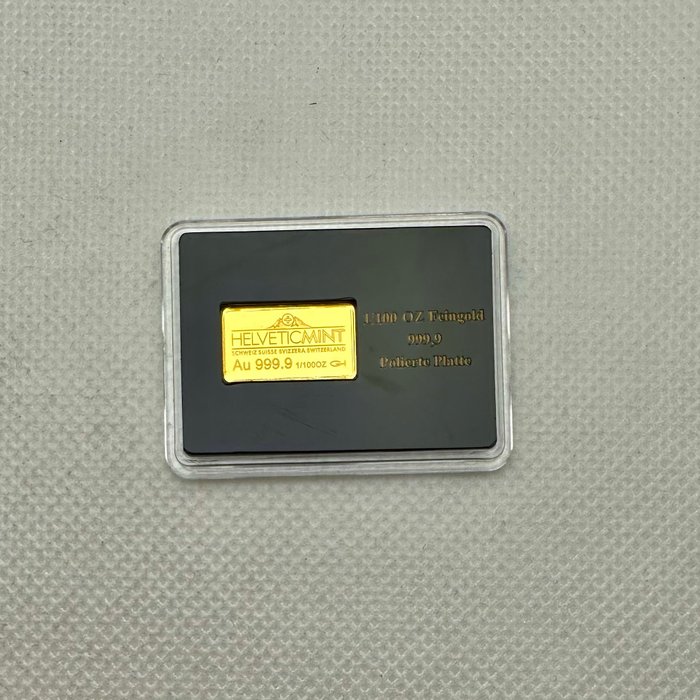 Tyskland. Gold Bar Schweizer Franken , oro 1/100 Oz (.999) Proof  (Ingen mindstepris)