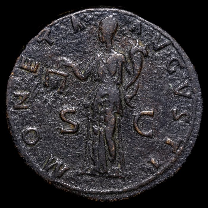 Romarriket. Hadrian (117-138). Sestertius Roma - MONETA AVGVSTI