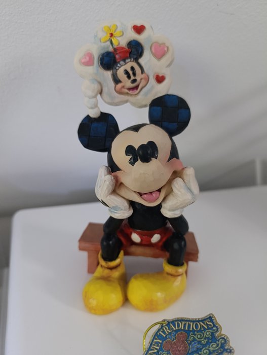 Enesco/Disney - Jim Shore - Figur - Mickey Mouse - 6001281 Thinking Of You in OVP Disney Traditions - Harpiks