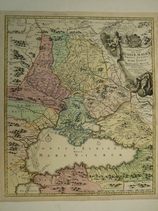 Rusland - Ukraine, Crim; Johann Babtist Homann - Tabula Geographica qua pars Russiae Magnae pontus Euxinus (...) - 1721-1750