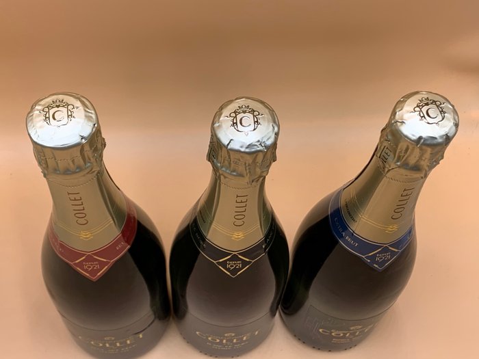 Collet, Brut Art Déco - Blanc De Noirs - Extra Brut - Champagne 1er Cru - 3 Flasker (0,75 L)