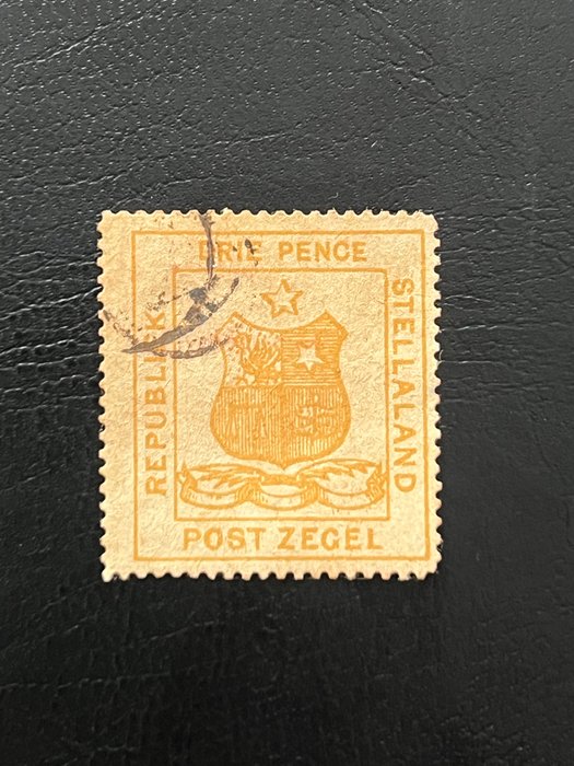 Stellaland 1884 - Arms of the Republic 3d orange, mint lys brugt stempel og god centrering, sg brugt kat værdi 500 kr. - 2020 SG = 2