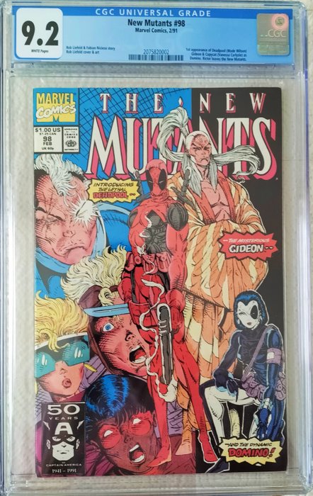 The New Mutants 98 - 1st appearance of Deadpool - 1 Graded comic - CGC 9.2