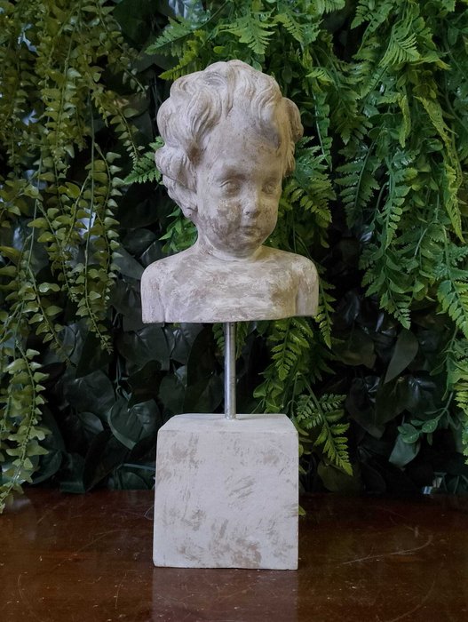 Skulptur, Busto di un cherubino - 36 cm - Cementsten