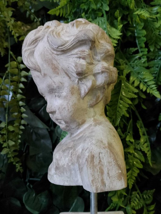 Skulptur, Busto di un cherubino - 36 cm - Cementsten