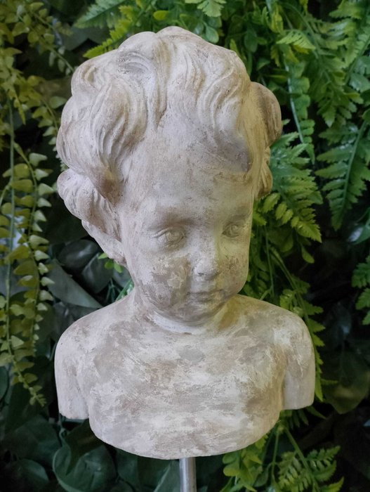 Skulptur, Busto di un cherubino - 36 cm - Cementsten