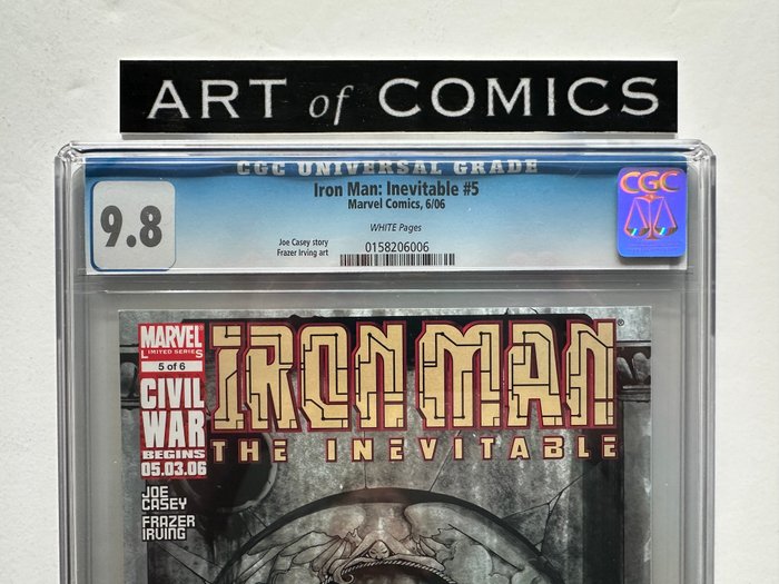 Iron Man: The Inevitable #5 - CGC Graded 9.8 - Extremely High Grade! - White Pages! - 1 Graded comic - Første udgave - 2006