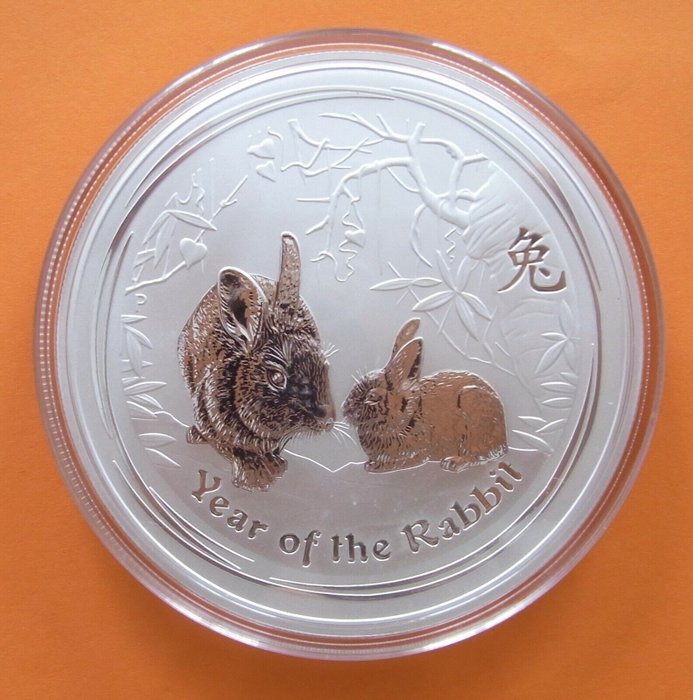 Australien. 2 Dollars 2011 Year of the Rabbit, 2 Oz (.999)  (Ingen mindstepris)