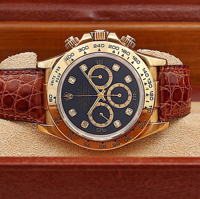 Rolex - Daytona - Black Diamonds Dial - 16518G - Mænd - 1990-1999