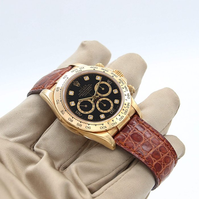 Rolex - Daytona - Black Diamonds Dial - 16518G - Mænd - 1990-1999