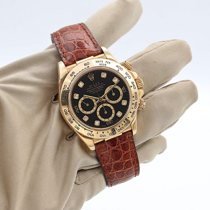 Rolex - Daytona - Black Diamonds Dial - 16518G - Mænd - 1990-1999